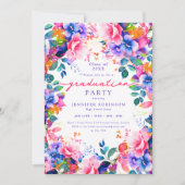  levendige tuin bloemen afstudeerfeest kaart (Voorkant)