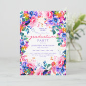  levendige tuin bloemen afstudeerfeest kaart (Staand voorkant)