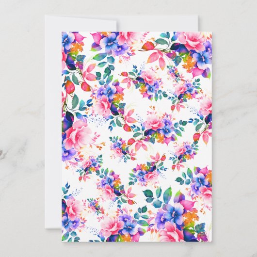 Levendige Tuin Bloemen Pensioen Partij Kaart (Achterkant)