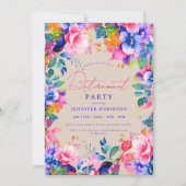 Levendige Tuin Bloemen Retirement Party Champagne Kaart (Voorkant)