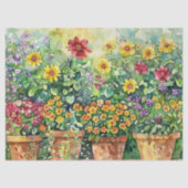 Levendige Tuin Bloemen Waterverf Decoupage Tissuepapier (Voorkant)