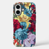 Levendige tuin monogram kleurrijke  bloemen Case-Mate iPhone case (Achterkant)
