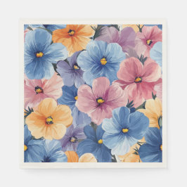 Levendige Tuin Pastel Bloem Naadloze Kunst Servet