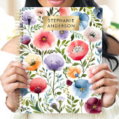 Levendige Tuin Waterverf Bloemen Aangepaste Naam Planner