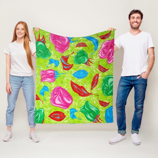 Levendige Tuinbloei Fleece Deken (In situ)