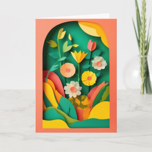 Levendige Tuincollage Viering Kaart (Voorkant)