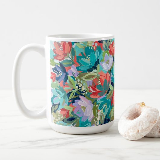 Levendige Tuinsymfonie Koffiemok (Met donut)