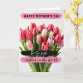 Levendige Tulp Moeders Kaart (Gele Bloem)