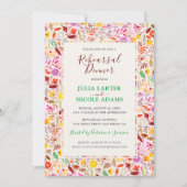 Levendige tulp zomer bloemen repetitie diner kaart (Voorkant)