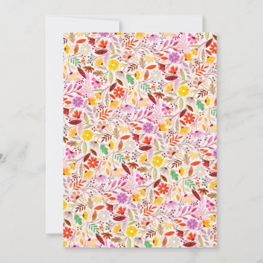 Levendige tulp zomer bloemen repetitie diner kaart (Achterkant)