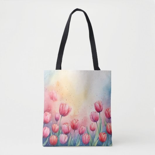 Levendige tulpen waterverf Tas (Voorkant)