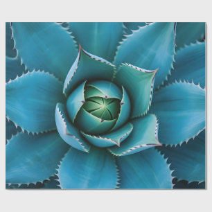 Levendige Turkoois Agave Succulent Macro Geometris Cadeaupapier