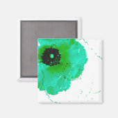 levendige turquoise en witte ranunculus magneet (Voorkant / Achterkant)