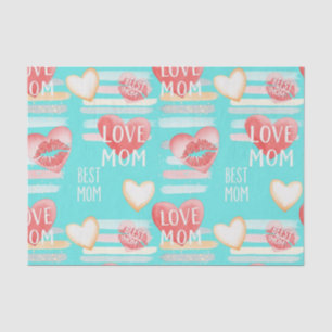 Levendige Turquoise MOM Waardering Pop Patroon Tissuepapier