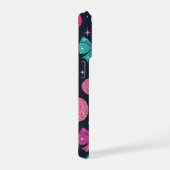 Levendige Turquoise Roze Glitter Strikken & Stippe iPhone Hoesje (Rechterkant)