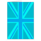 Levendige Turquoise Union Jack Britse Vlag (Voorkant)