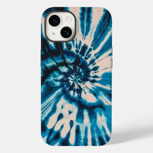 Levendige turquoise witte stropdas kleurstof Case-Mate iPhone case (Achterkant)