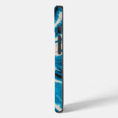 Levendige turquoise witte stropdas kleurstof Case-Mate iPhone case (Achterkant / Links)