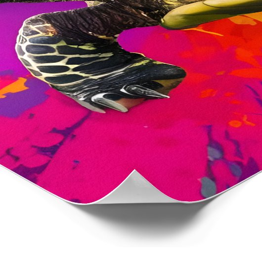 Levendige Turtle Art Poster (Hoek)
