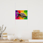 Levendige Turtle Art Poster (Keuken)