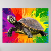 Levendige Turtle Art Poster (Voorkant)