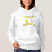 Levendige Tweeling Vibes - Speelse Gele Abstracte  Hoodie (Voorkant)