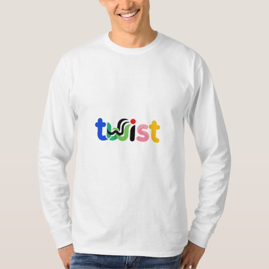 Levendige Twist Typografie Kunst T-shirt (Voorkant)