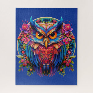 Levendige Uil - Kleurrijke Boho Legpuzzel