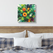 Levendige uitbarsting van calendula en gebladerte canvas afdruk (Insitu (Slaapkamer))