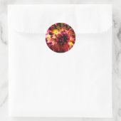 Levendige unieke bloem ronde sticker (Tas)