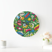 Levendige Urban Retro Pop Art Grote Klok (Huis)