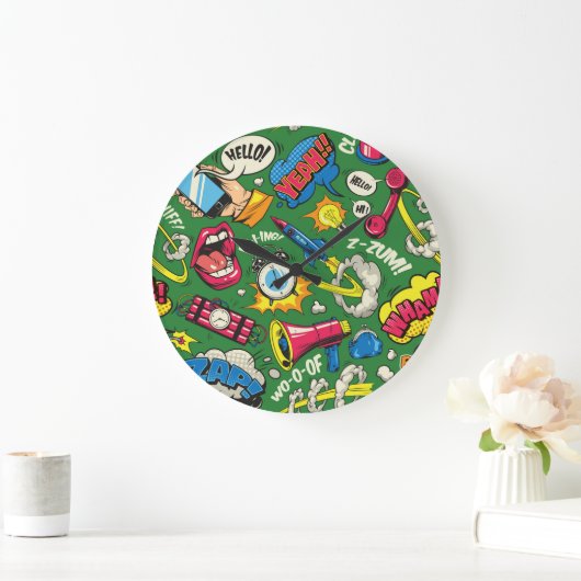 Levendige Urban Retro Pop Art Grote Klok (Huis)