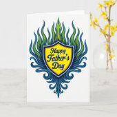 Levendige Vaderdag Schildkaart Kaart (Gele Bloem)