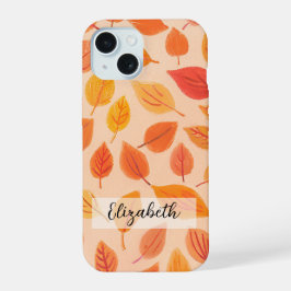Levendige val bladeren patroon kleurrijke herfst iPhone 15 case