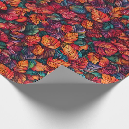 Levendige valbladeren cadeaupapier (Hoek)