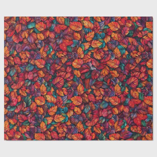 Levendige valbladeren cadeaupapier (Zoom)