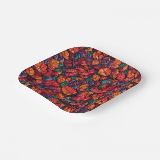 Levendige valbladeren papieren bordje (Gebogen)