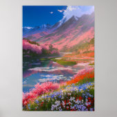 Levendige vallei met een rustige rivier poster (Voorkant)