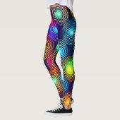 Levendige veelkleurige Abstracte spiraalkunst Leggings (Links)