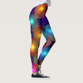 Levendige veelkleurige Abstracte spiraalkunst Leggings (Rechts)
