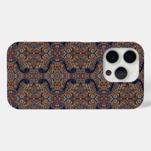 Levendige veelkleurige Batik Raven iPhone Case (Achterkant (horizontaal))