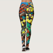Levendige, veelkleurige Florale Leggings (dromen) (Achterkant)