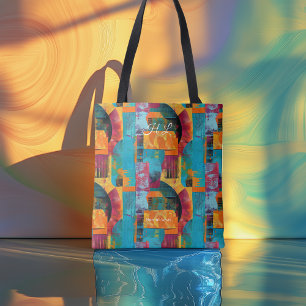 Levendige veelkleurige gepersonaliseerde Canvas ta Tote Bag