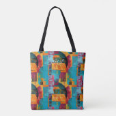 Levendige veelkleurige gepersonaliseerde Canvas ta Tote Bag (Achterkant)