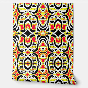 Levendige veelkleurige "Ratti_Creative_Arts" achte Behang