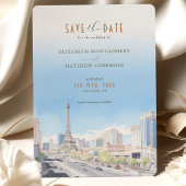Levendige Vegas Skyline Save-the-Date Uitnodiging