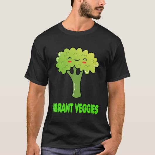 Levendige Veggies Schattige Grappige Broccoli Vega T-shirt (Voorkant)