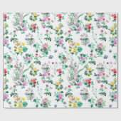 Levendige veldbloemen cadeaupapier (Vlak)