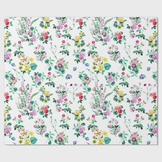 Levendige veldbloemen cadeaupapier (Vlak)