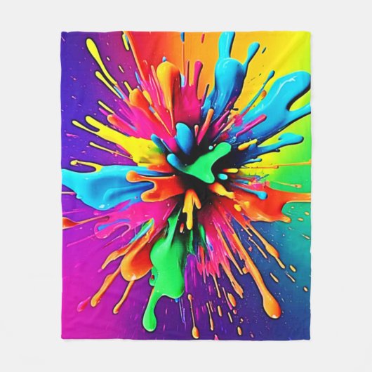 Levendige verf explosie ontwerp fleece deken (Voorkant)